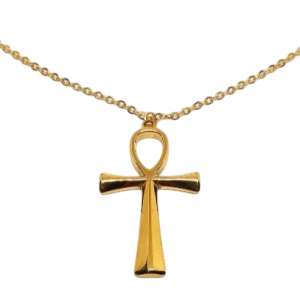 Grande Croix de Ankh en acier inoxydable avec chaîne, symbole de protection