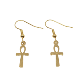Boucles Croix de Ankh discrètes – acier inoxydable modèle B