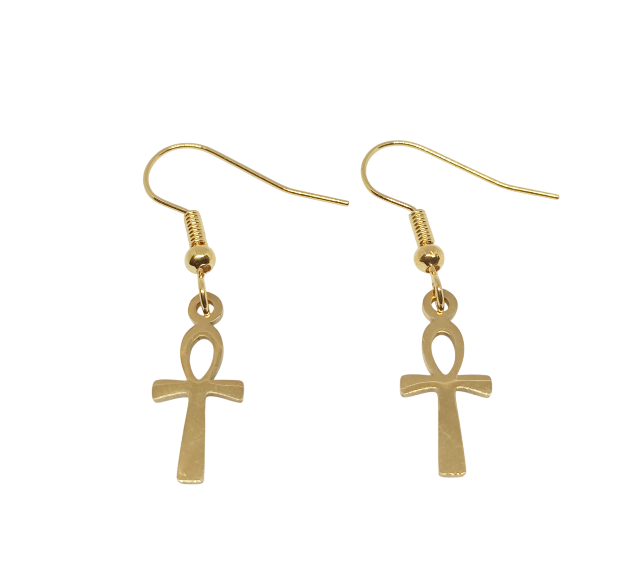 Boucles Croix de Ankh discrètes – acier inoxydable modèle B