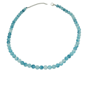 Collier en calcédoine bleue 6-8 mm bijou en pierre naturelle lithothérapie énergie sérénité