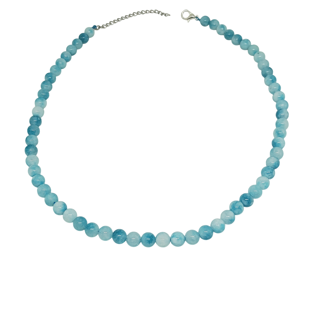 Collier en calcédoine bleue 6-8 mm bijou en pierre naturelle lithothérapie énergie sérénité