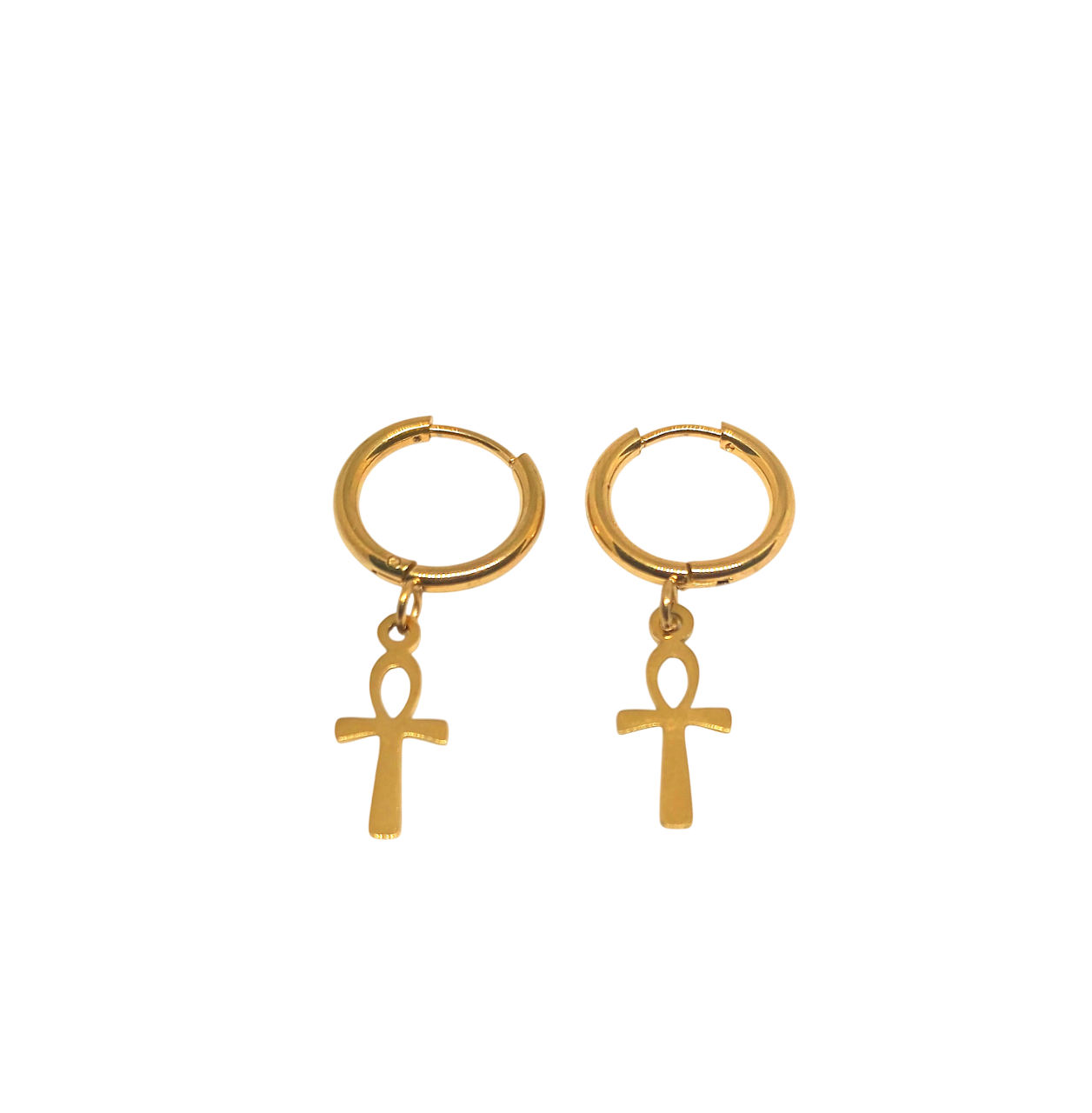 boucles croix de ankh discrète