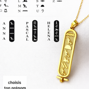 Pendentif cartouche égyptien gravé avec prénom