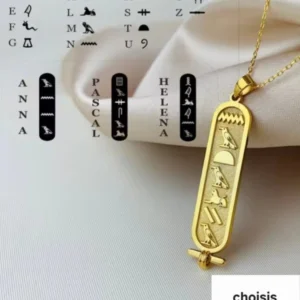 Pendentif cartouche égyptien gravé avec prénom